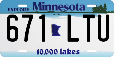 MN license plate 671LTU