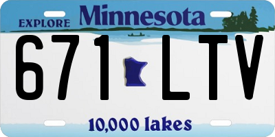 MN license plate 671LTV