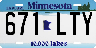MN license plate 671LTY