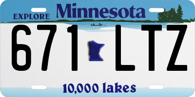 MN license plate 671LTZ