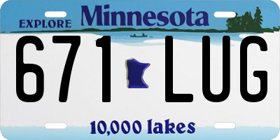 MN license plate 671LUG