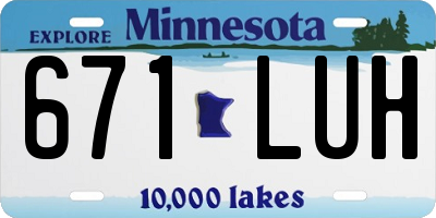 MN license plate 671LUH
