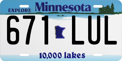 MN license plate 671LUL