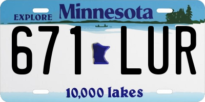 MN license plate 671LUR