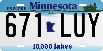 MN license plate 671LUY