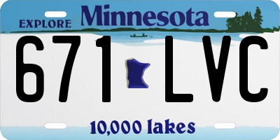 MN license plate 671LVC