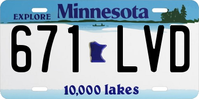 MN license plate 671LVD