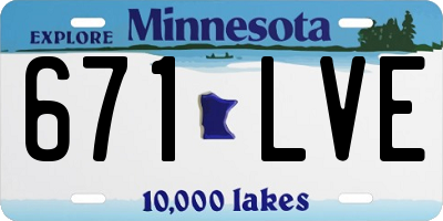 MN license plate 671LVE