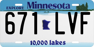 MN license plate 671LVF