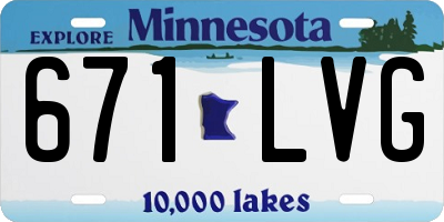 MN license plate 671LVG