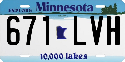 MN license plate 671LVH