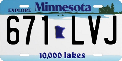 MN license plate 671LVJ