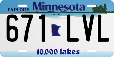 MN license plate 671LVL