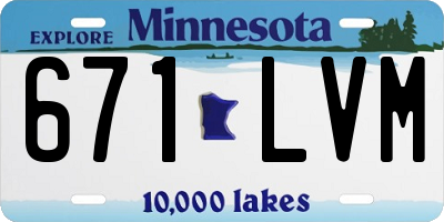 MN license plate 671LVM