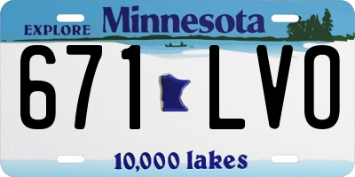 MN license plate 671LVO