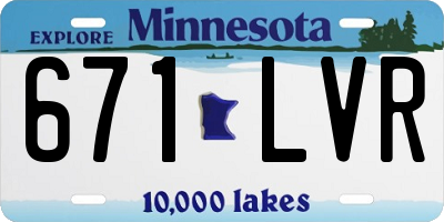 MN license plate 671LVR