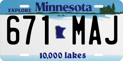 MN license plate 671MAJ