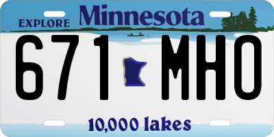 MN license plate 671MHO