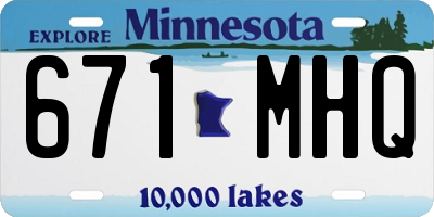 MN license plate 671MHQ