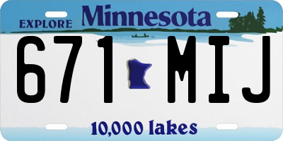 MN license plate 671MIJ