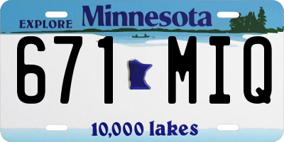 MN license plate 671MIQ