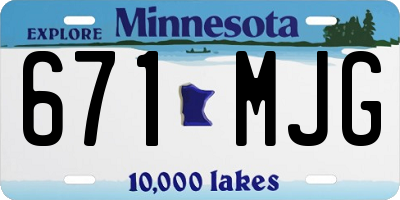 MN license plate 671MJG