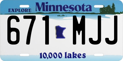 MN license plate 671MJJ