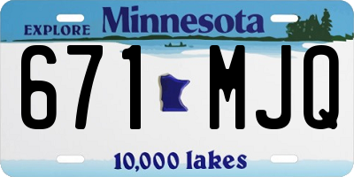 MN license plate 671MJQ