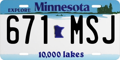 MN license plate 671MSJ