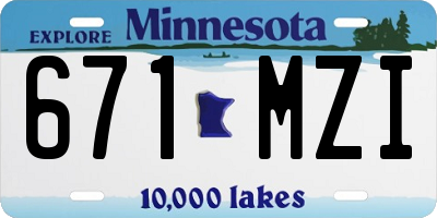MN license plate 671MZI
