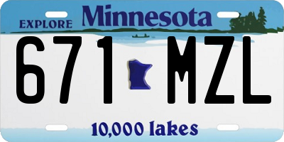 MN license plate 671MZL