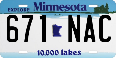 MN license plate 671NAC