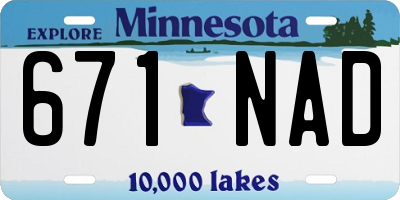 MN license plate 671NAD