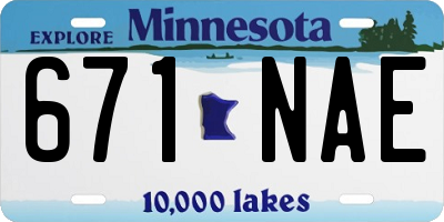 MN license plate 671NAE