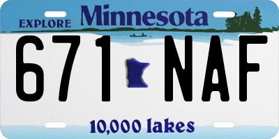 MN license plate 671NAF
