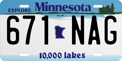 MN license plate 671NAG