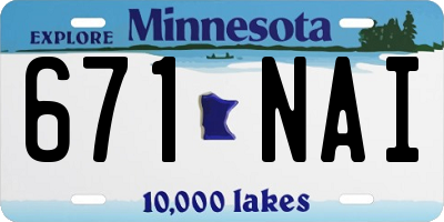 MN license plate 671NAI
