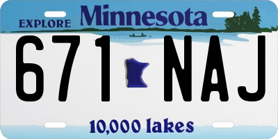 MN license plate 671NAJ