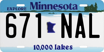 MN license plate 671NAL