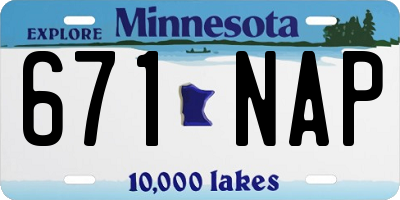 MN license plate 671NAP