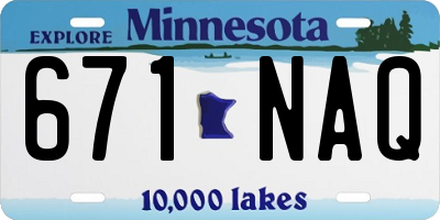 MN license plate 671NAQ