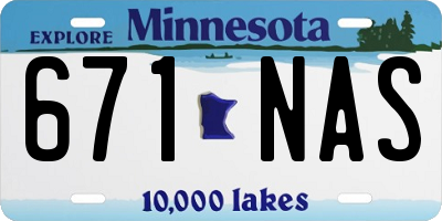 MN license plate 671NAS