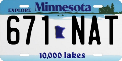 MN license plate 671NAT
