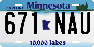 MN license plate 671NAU