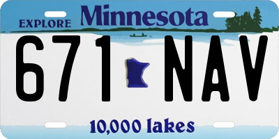 MN license plate 671NAV