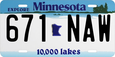 MN license plate 671NAW