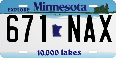 MN license plate 671NAX