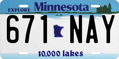 MN license plate 671NAY