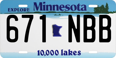 MN license plate 671NBB