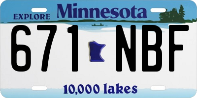 MN license plate 671NBF